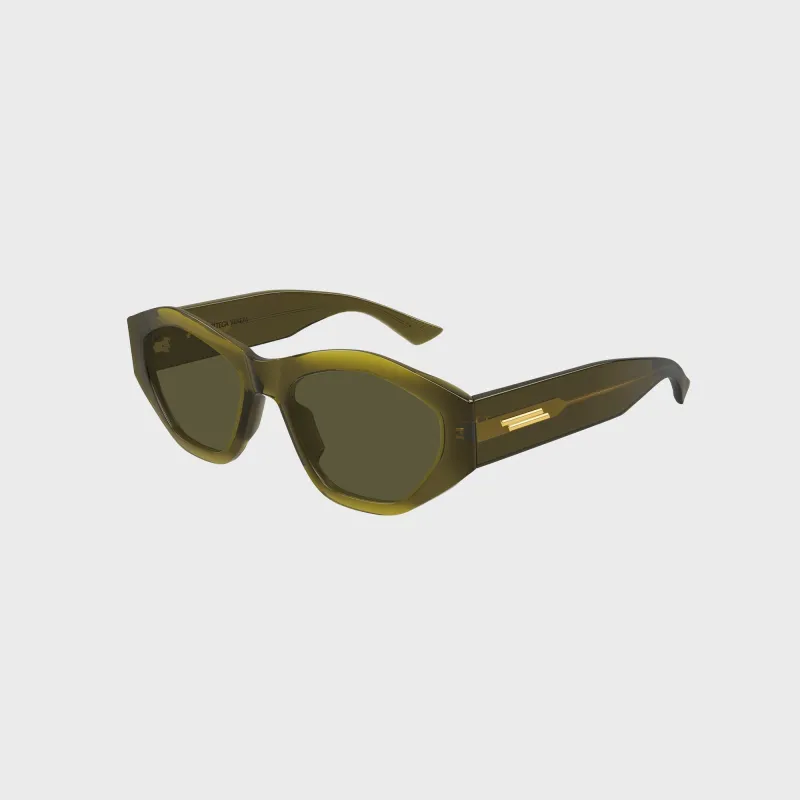 Bottega Veneta Recycled Acetate Sunglasses - Green / Green sold by Kith