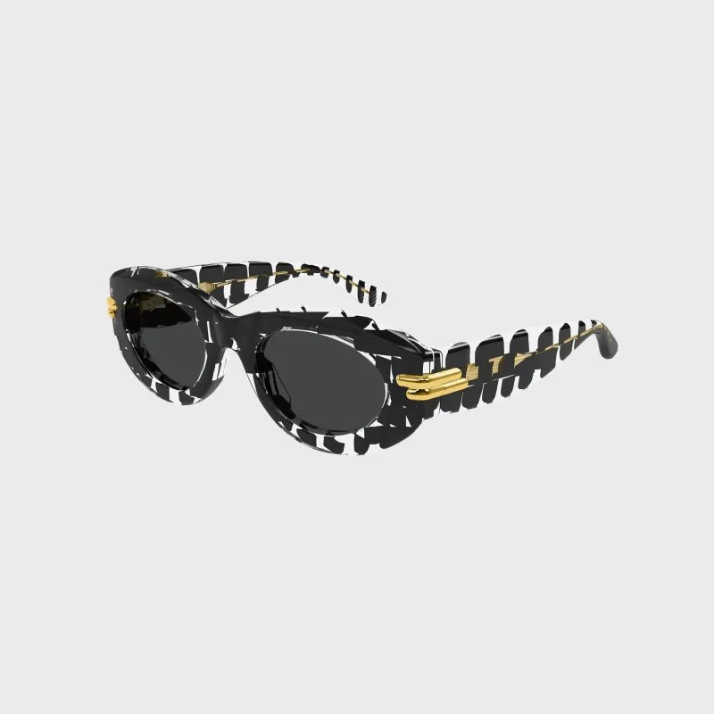 Bottega Veneta Curvy Bold Ribbon Cat-Eye Sunglasses - Black / Grey sold by Kith