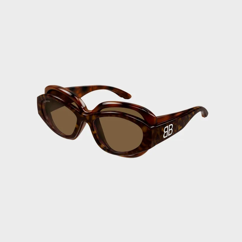 Balenciaga Nicotine Sunglasses - Havana / Brown sold by Kith