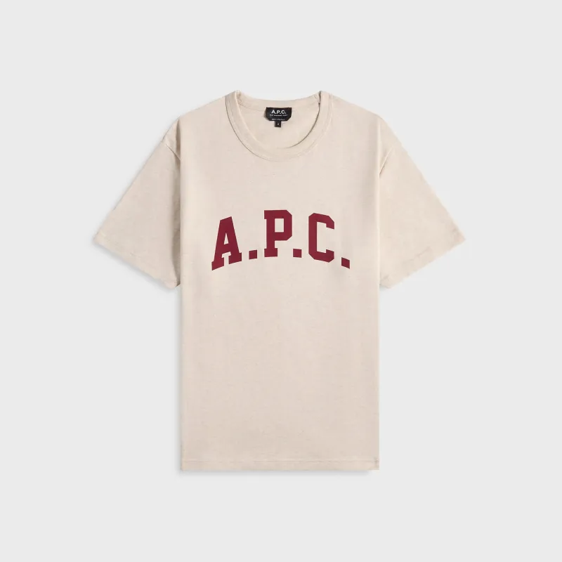 A.P.C. Marcus Tee - Ecru Chine / Rouge sold by Kith