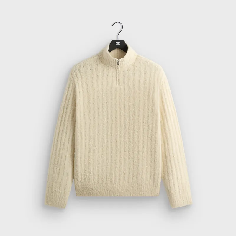 &Kin Boucle Wyatt Quarter Zip - Sandrift sold by Kith