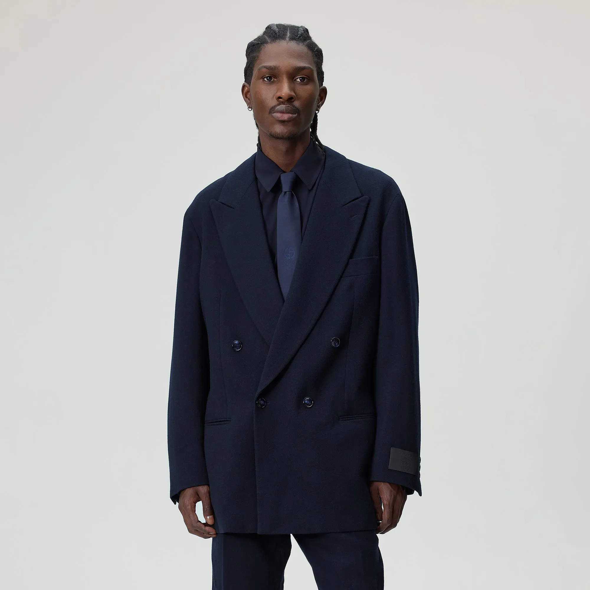 Giorgio Armani & Kith &Kin The Traveler Virgin Wool Double-Breasted Jacket - Ink sold by Kith product image thumbnail 2