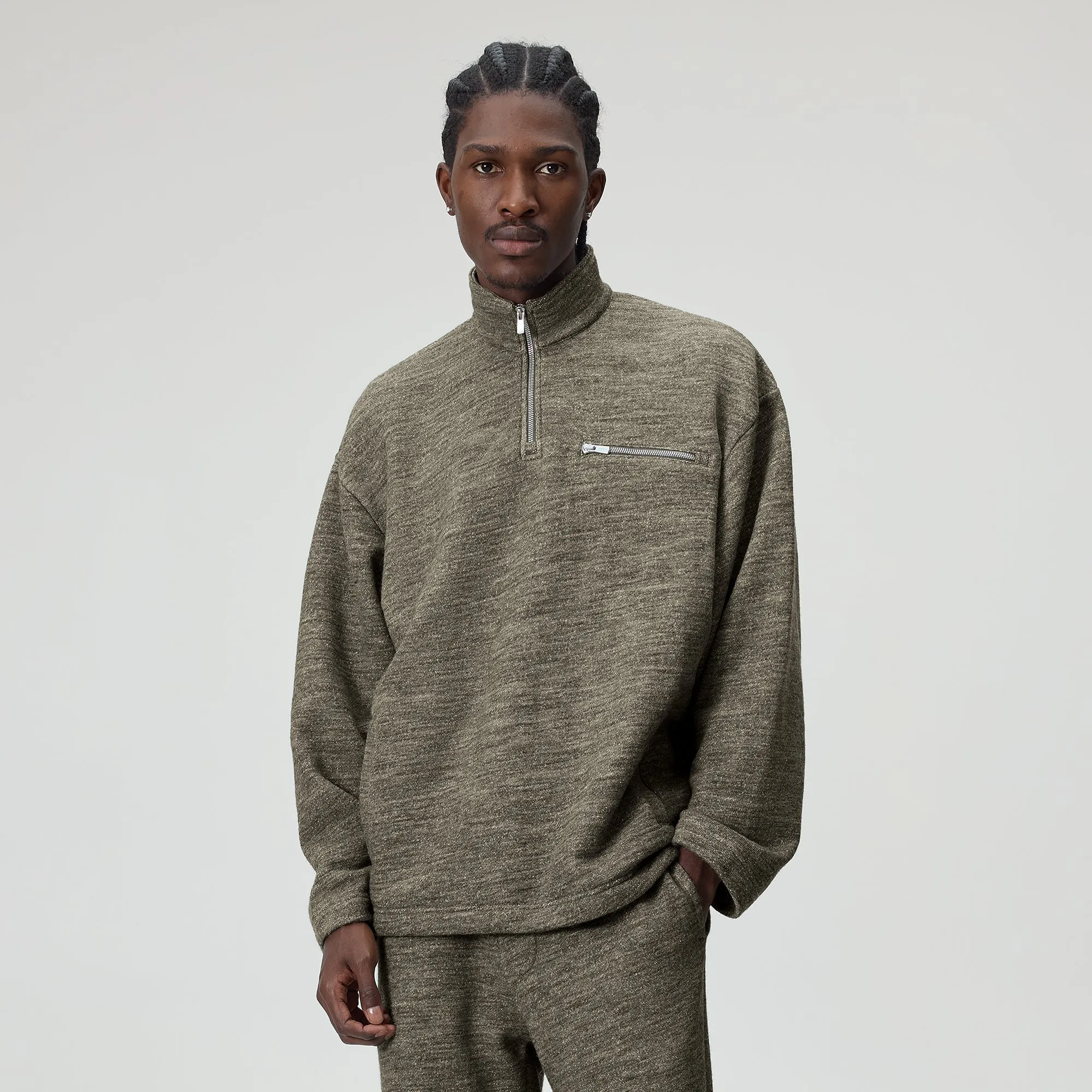 &Kin Gene Quarter Zip Pullover - Medium Heather Grey sold by Kith product image thumbnail 2