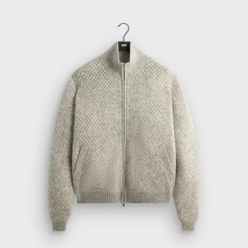 &Kin Basketweave Mohair Wyona Full Zip - Medium Heather Grey sold by Kith
