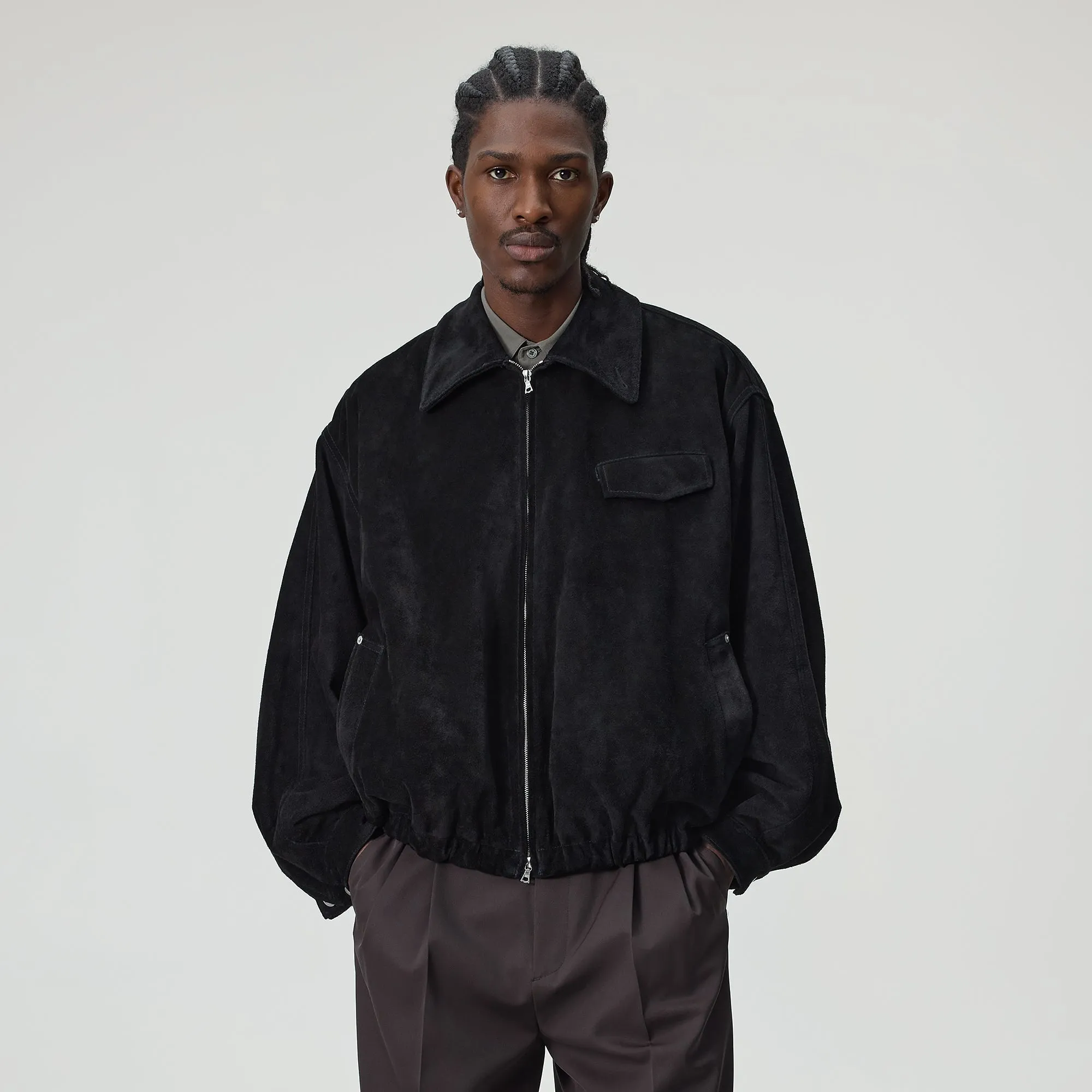 Kith 101 for ssstein Suede Zip Front Jacket - Black sold by Kith product image thumbnail 2