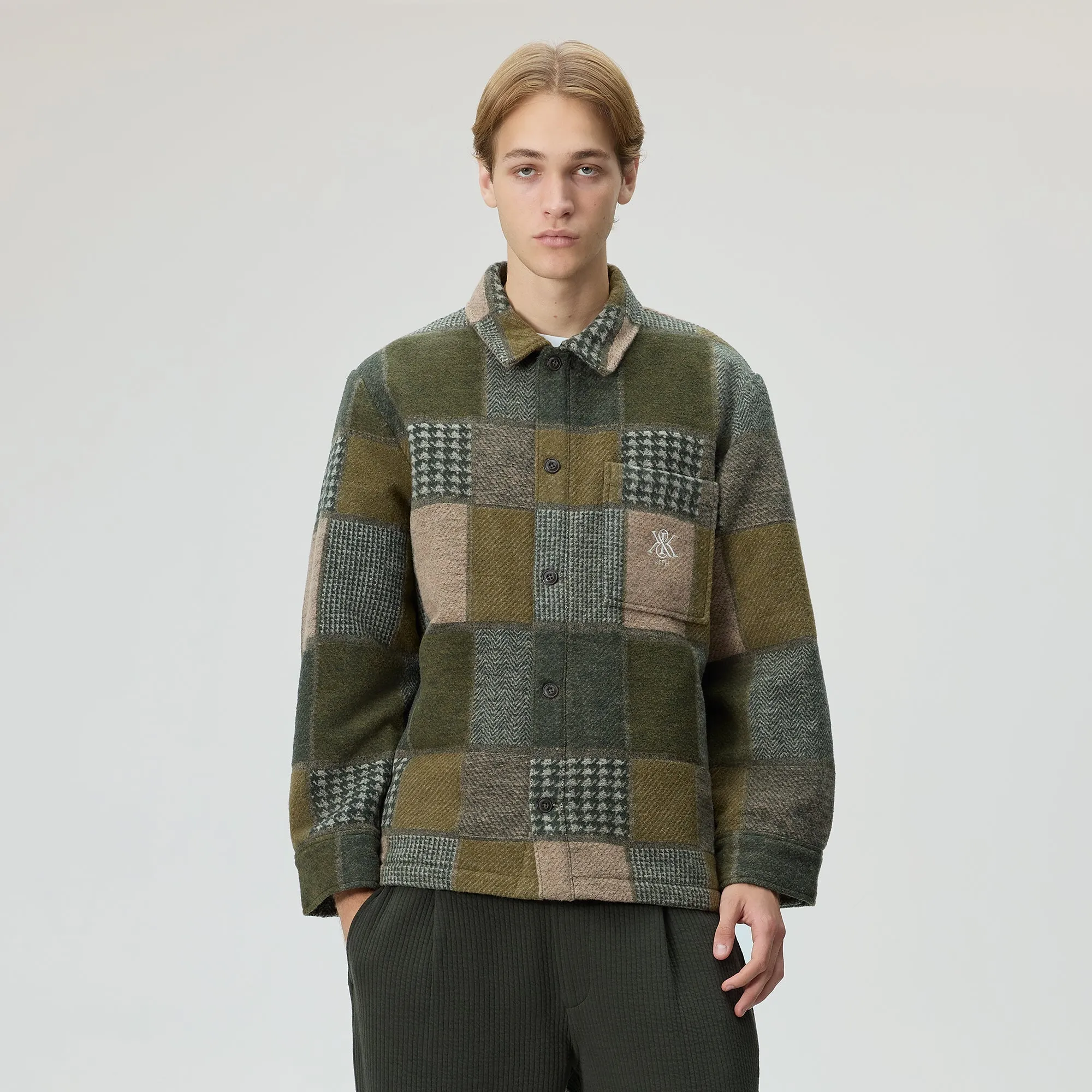 Kith Patchwork Wool Coaches Jacket - Chelonian sold by Kith product image thumbnail 2