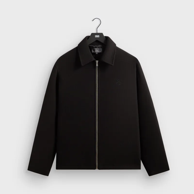 Kith Felted Jersey Lane Coaches Jacket - Black sold by Kith