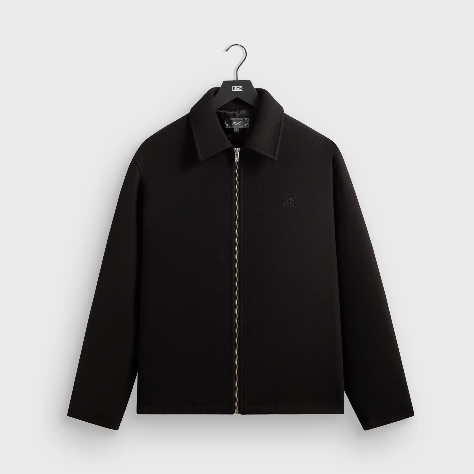 Kith Felted Jersey Lane Coaches Jacket - Black sold by Kith