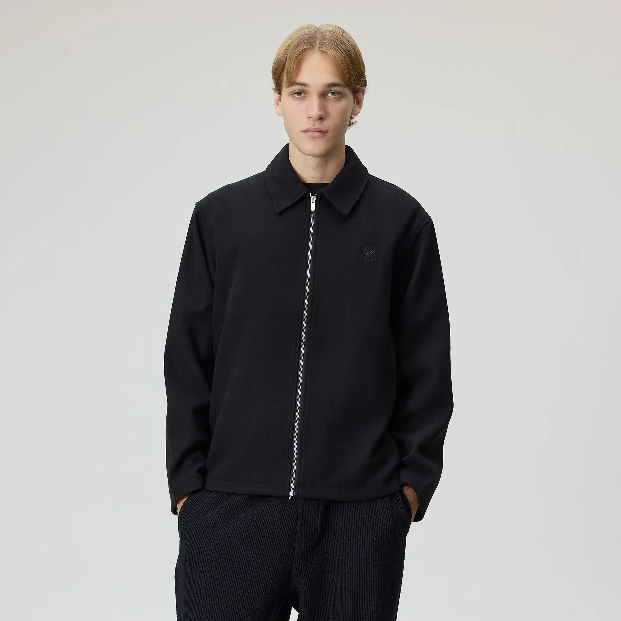 Kith Felted Jersey Lane Coaches Jacket - Black sold by Kith product image thumbnail 2