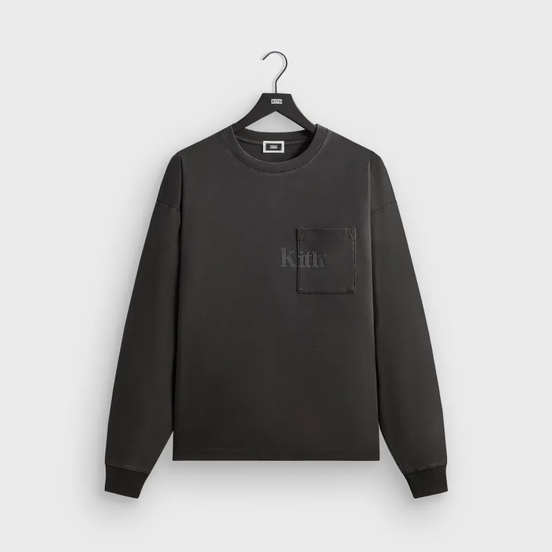 Kith Long Sleeve Quinn Tee - Carbon sold by Kith