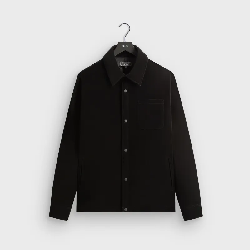 Kith Sueded Tech Brixton Puffed Shirt Jacket - Black sold by Kith