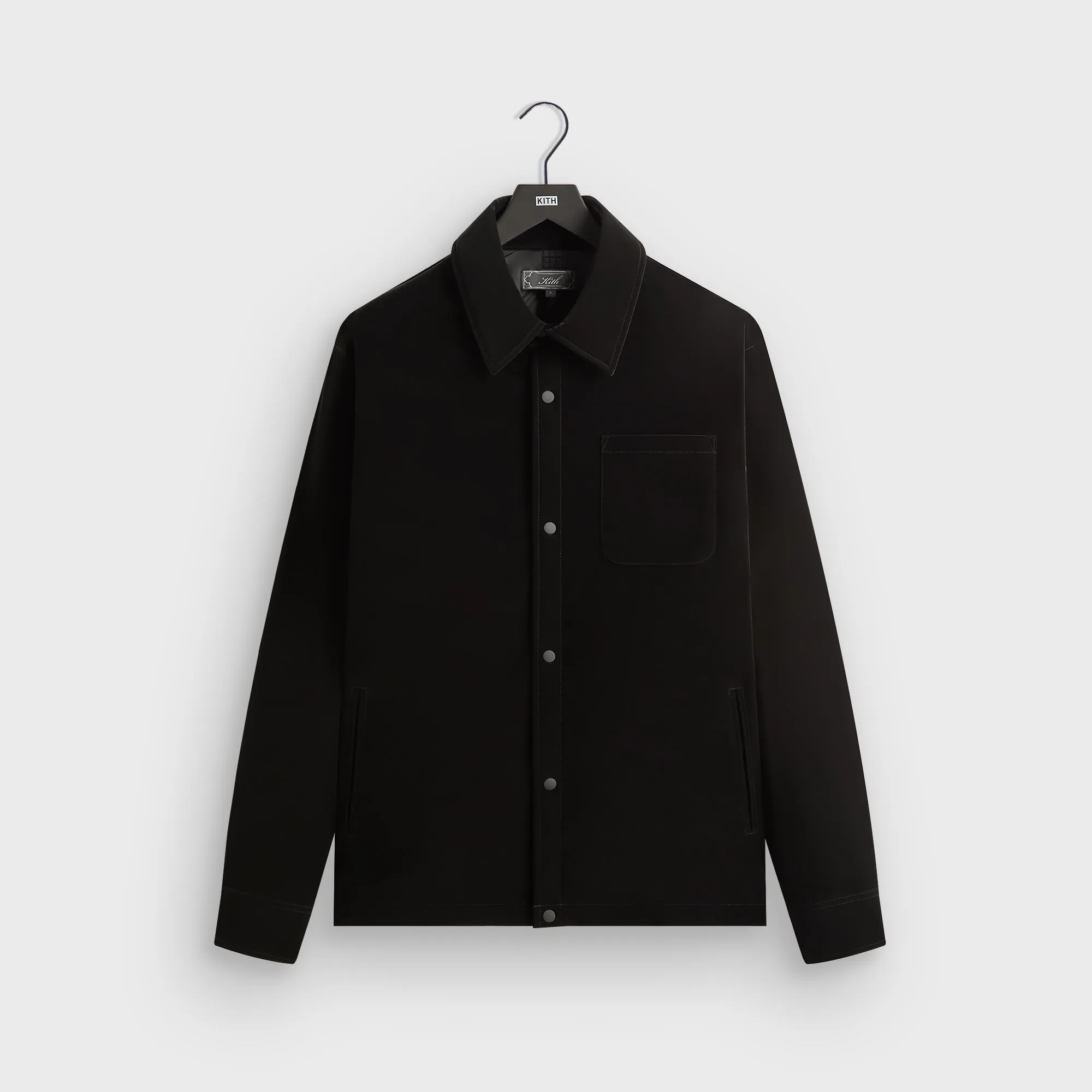 Kith Sueded Tech Brixton Puffed Shirt Jacket - Black sold by Kith