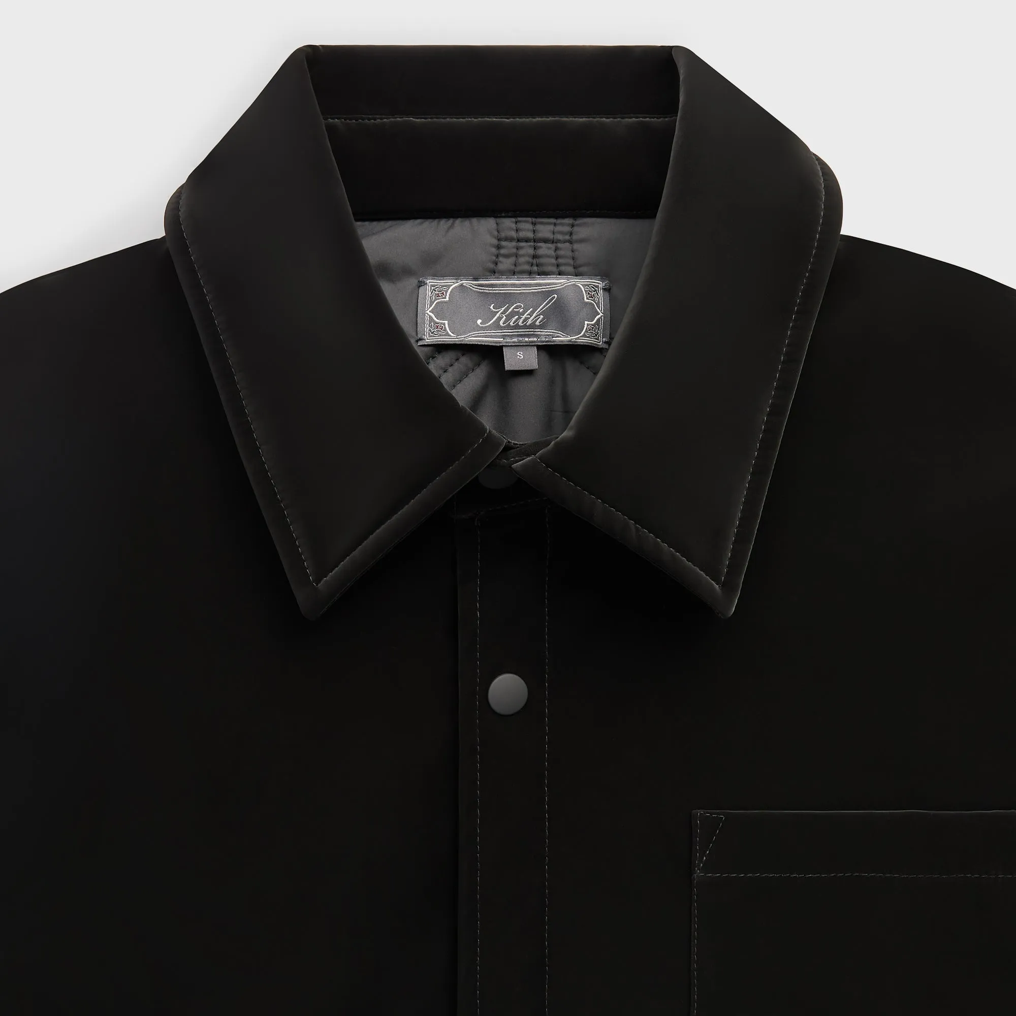 Kith Sueded Tech Brixton Puffed Shirt Jacket - Black sold by Kith product image thumbnail 4