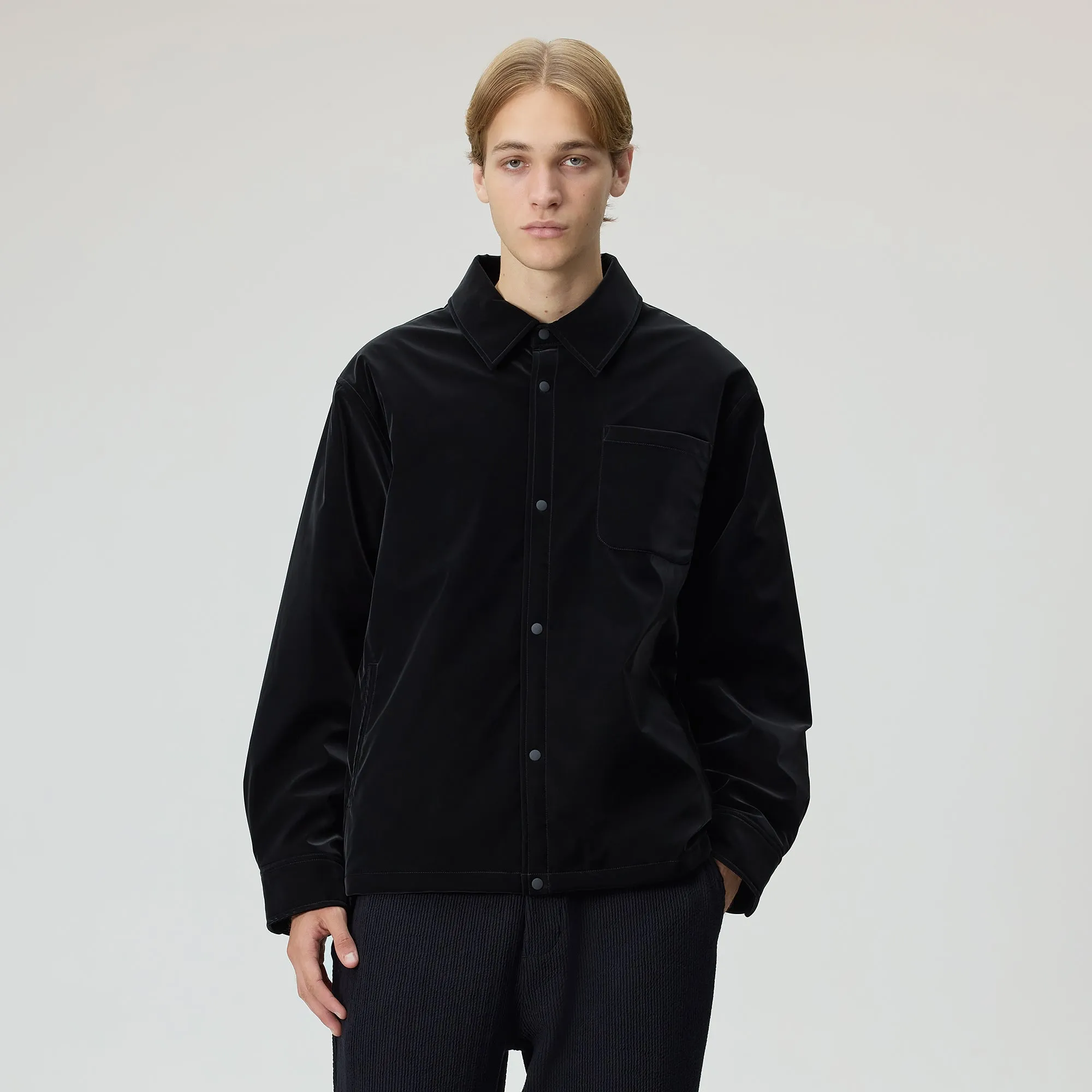 Kith Sueded Tech Brixton Puffed Shirt Jacket - Black sold by Kith product image thumbnail 2