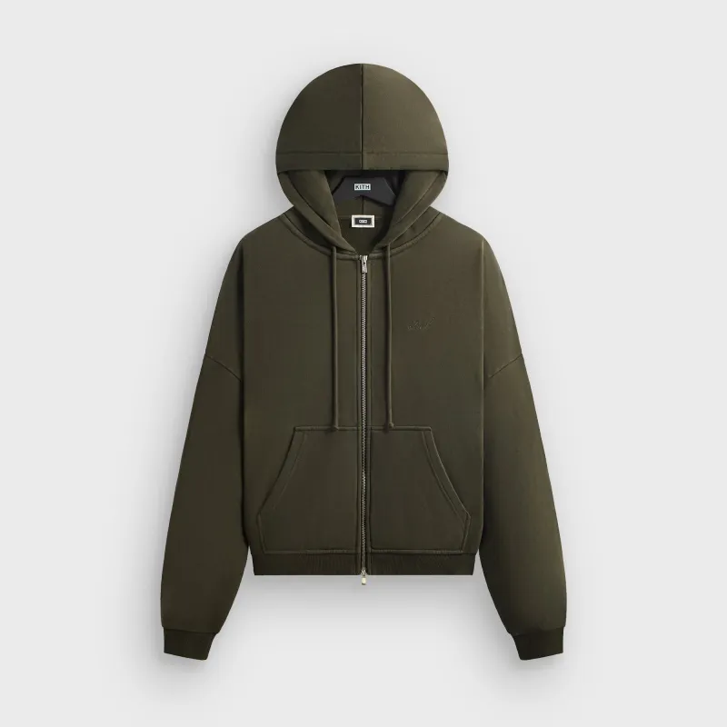 Kith Lofty Fleece Cropped Braxton Hoodie - Cypress sold by Kith