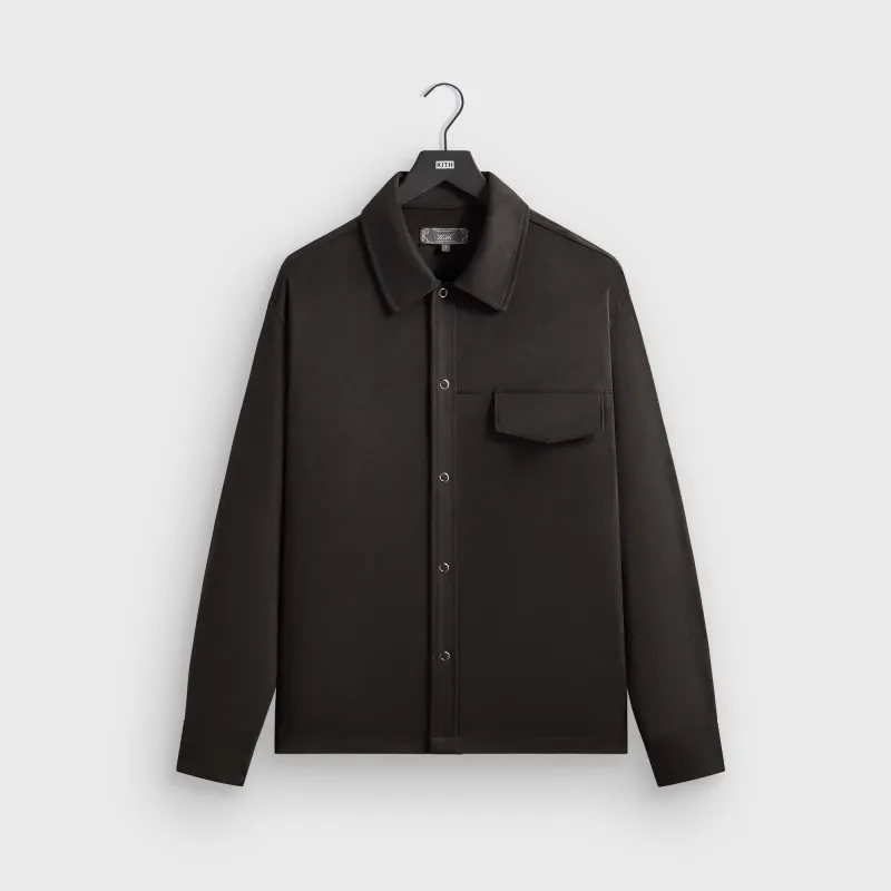 Kith Montague Microsuede Shirt - Black sold by Kith