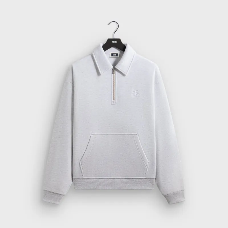 Kith Quarter Zip Popover Sweatshirt - Light Heather Grey sold by Kith