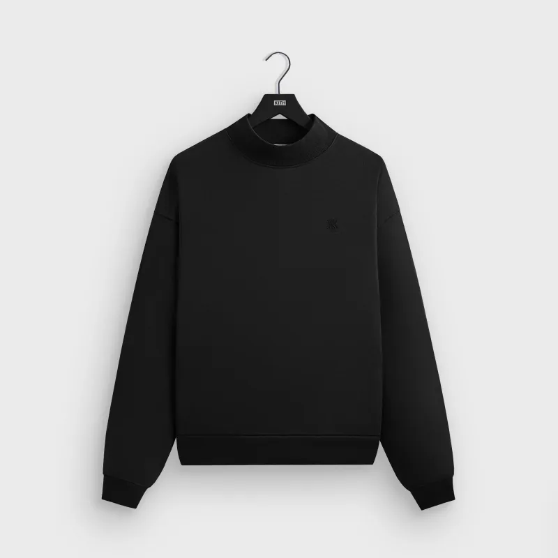 Kith Garment Dyed Fleece Mockneck Sweatshirt - Black sold by Kith
