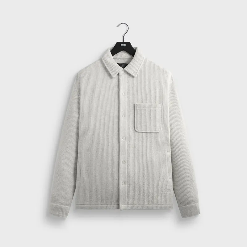 Kith Striped Interlock Ginza Shirt Jacket - Light Heather Grey sold by Kith