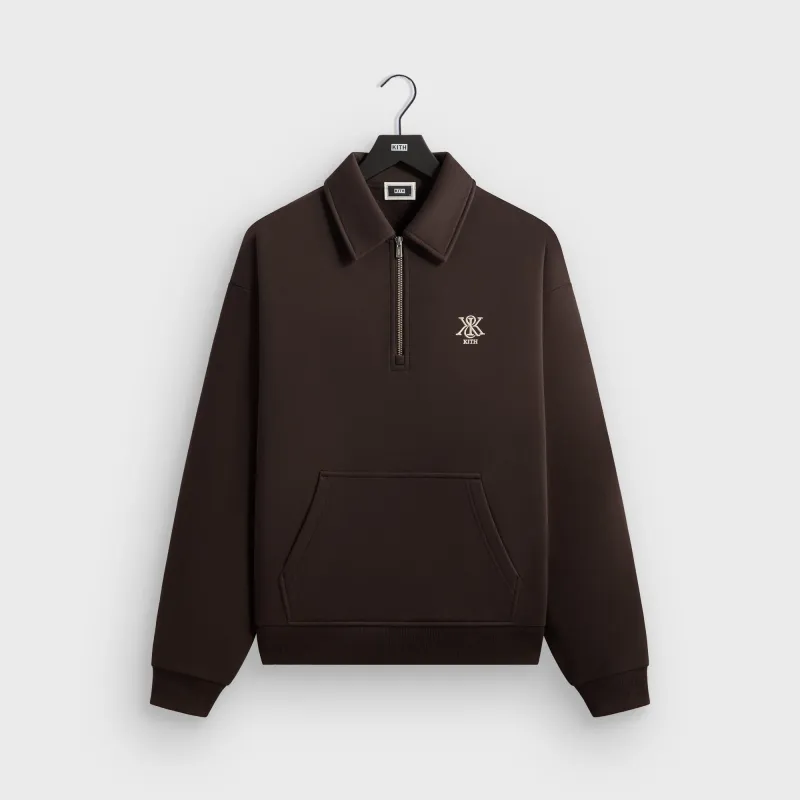 Kith Quarter Zip Popover Sweatshirt - Kindling sold by Kith
