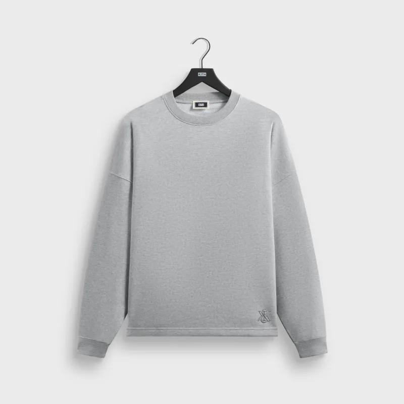 Kith Sueded French Terry Long Sleeve Lawson Tee - Mid Heather Grey sold by Kith