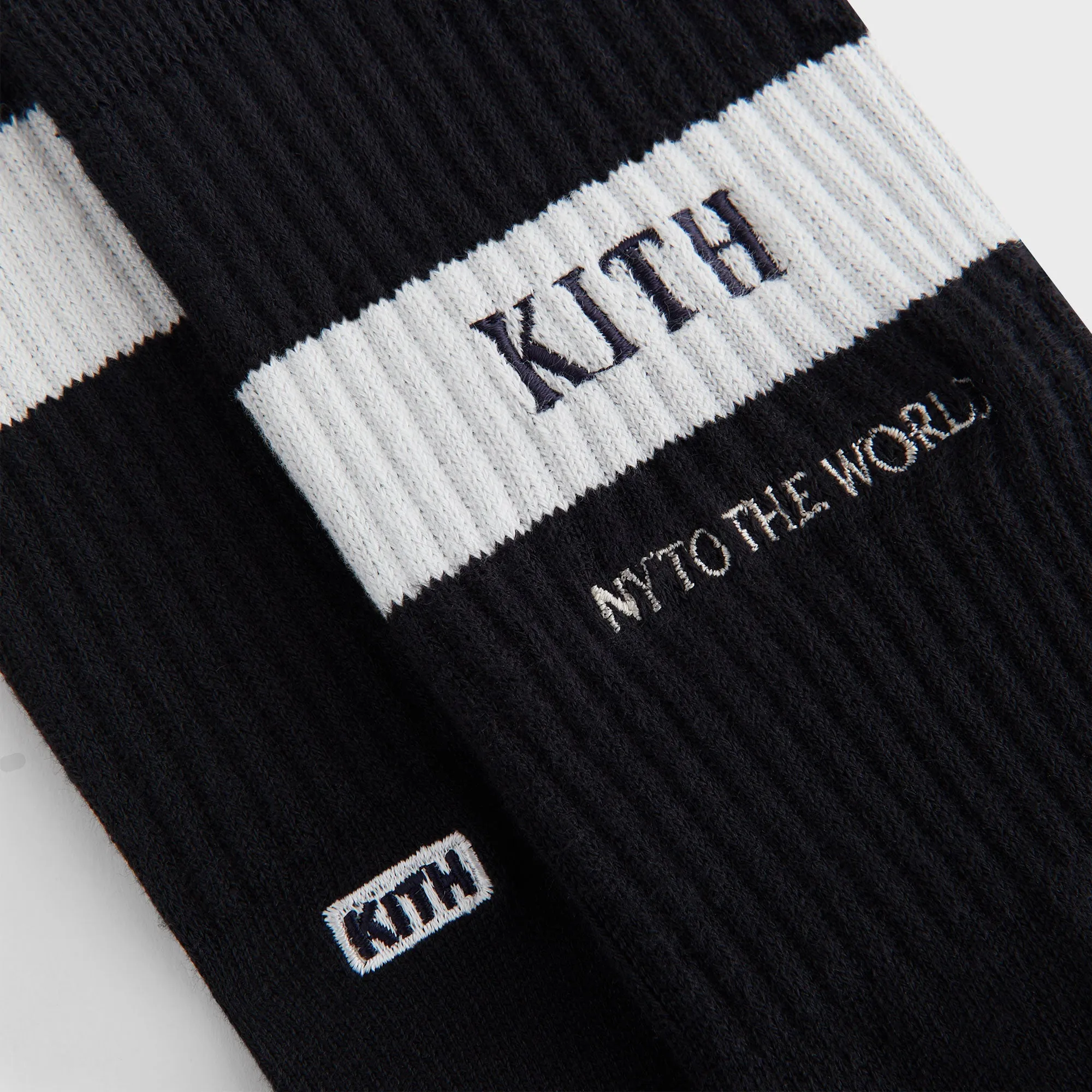 Kith Striped Cotton Crew Socks - Black sold by Kith product image thumbnail 3