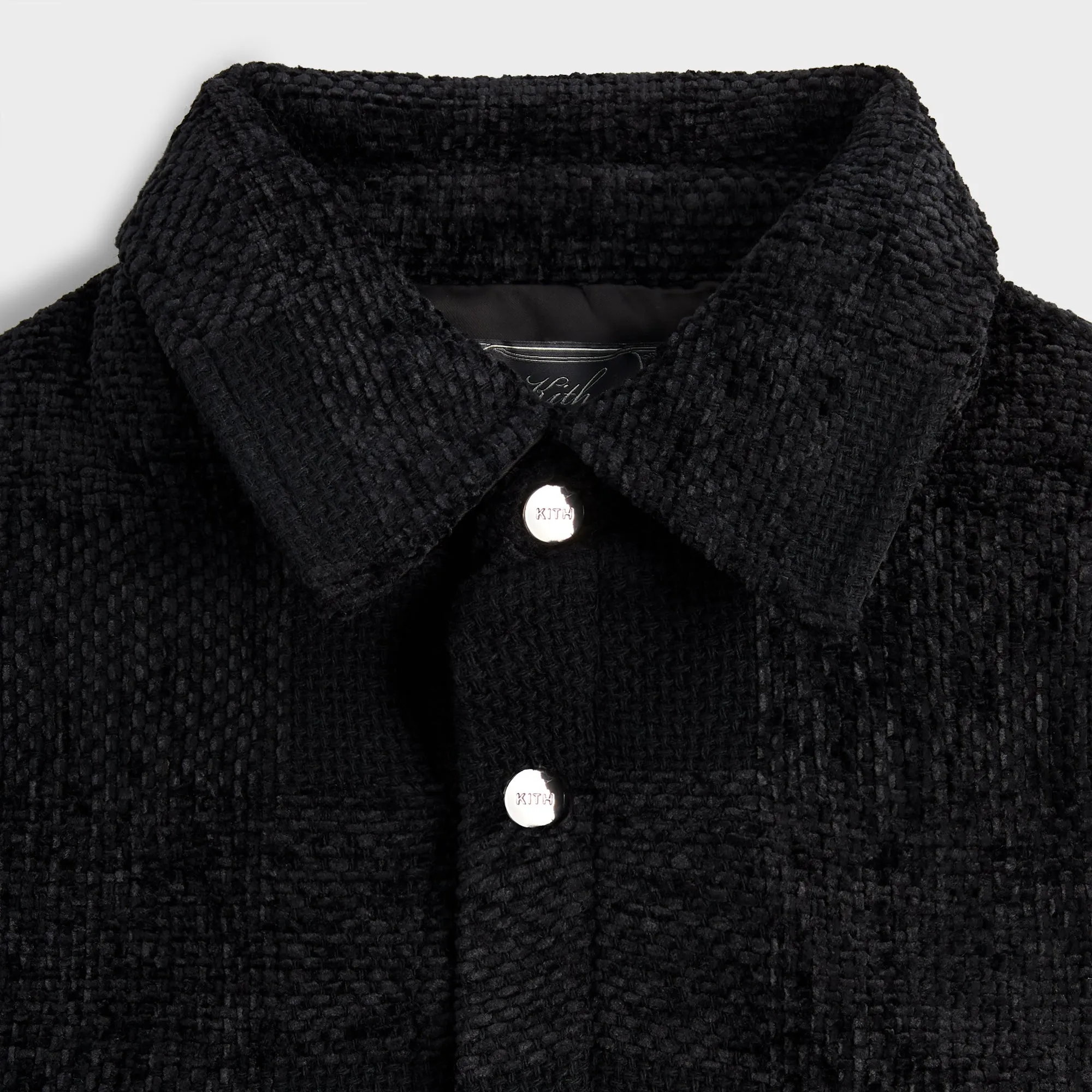 Kith Chenille Plaid Brixton Puffed Shirt Jacket - Black sold by Kith product image thumbnail 3