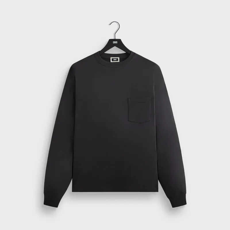 Kith Long Sleeve Leonard Pocket Tee - Carbon sold by Kith