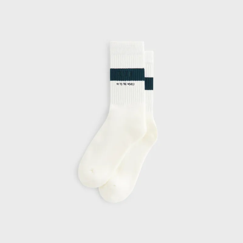Kith Striped Cotton Crew Socks - Silk sold by Kith