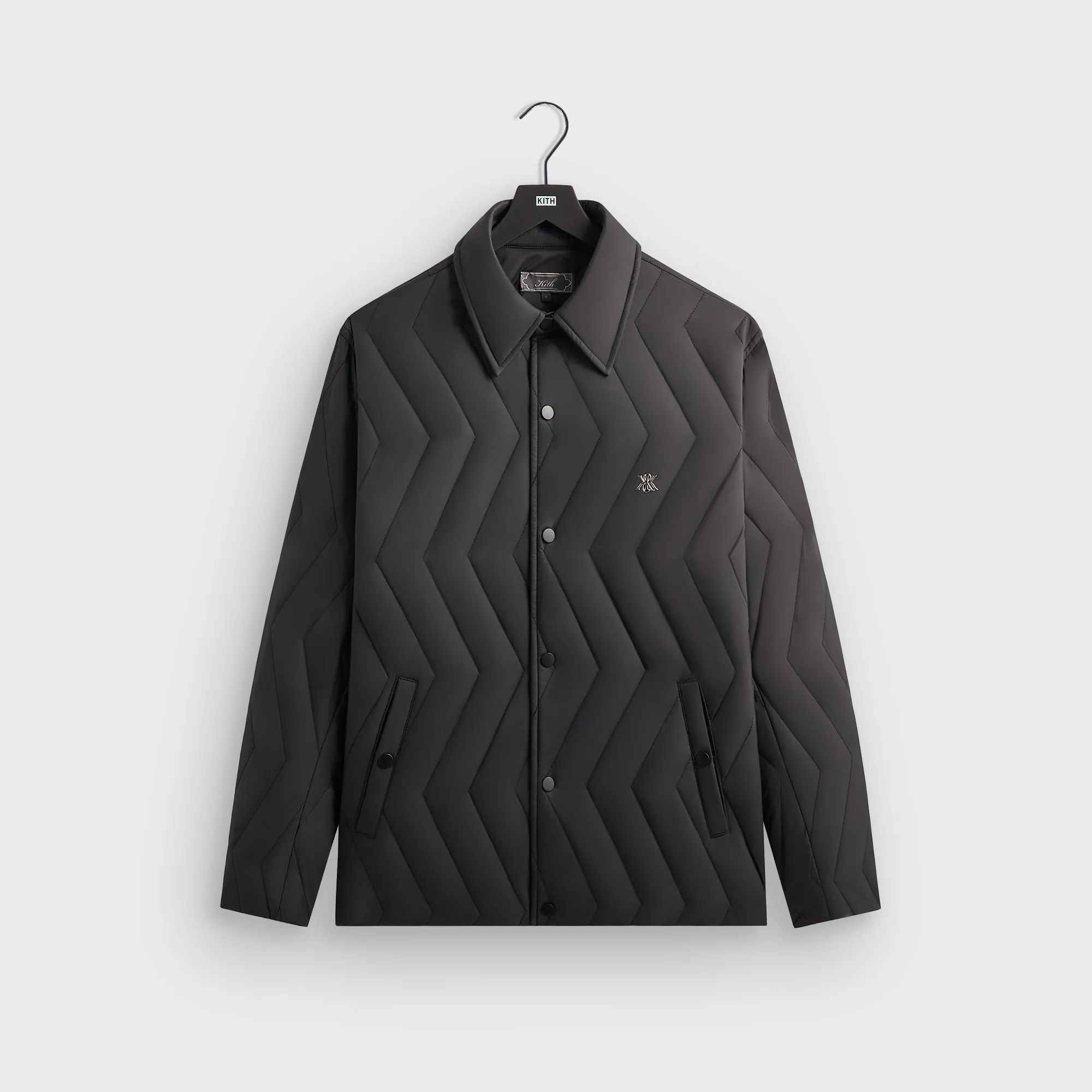 Kith Quilted Puffed Reese Shirt Jacket - Black sold by Kith