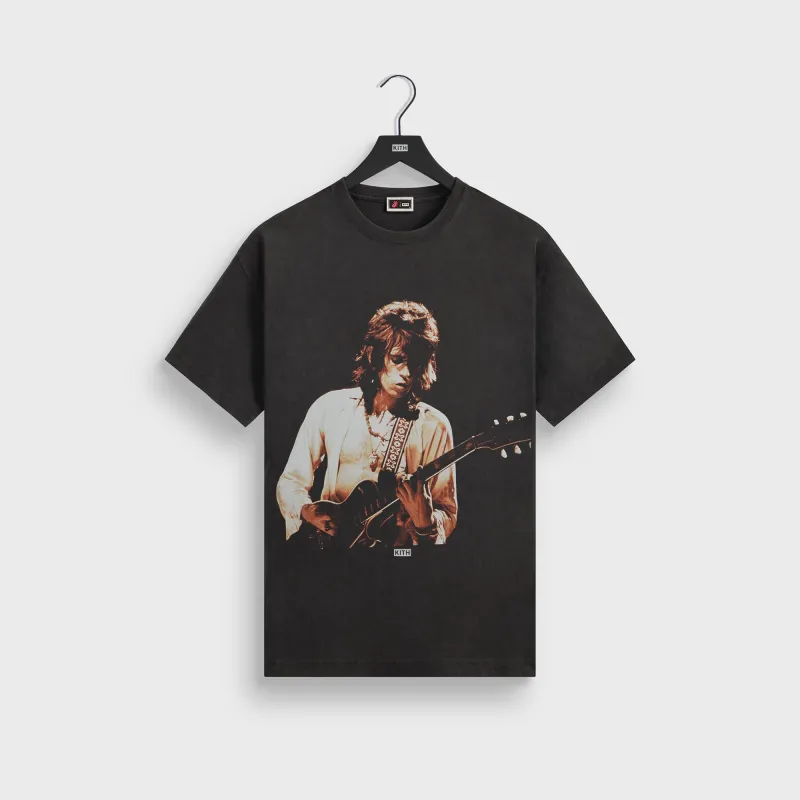 Kith for The Rolling Stones Keith Richards Concert Photo Vintage Tee - Black sold by Kith