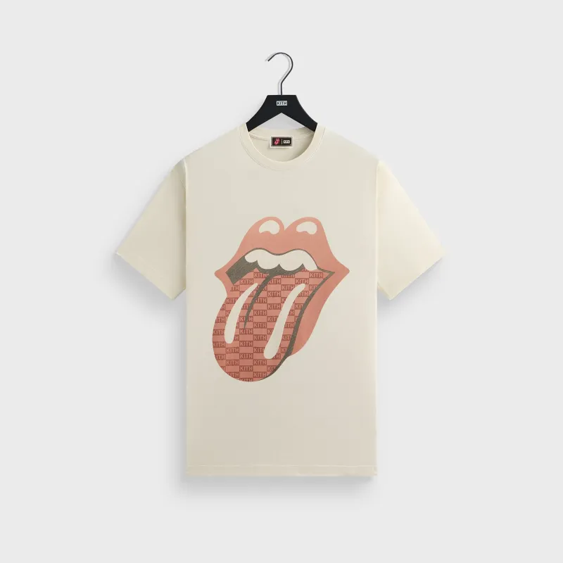 Kith for The Rolling Stones Monogram Tongue Tee - Sandrift sold by Kith