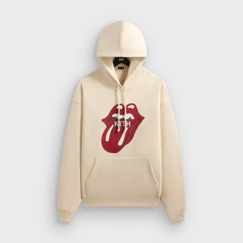 Kith for The Rolling Stones Classic Logo Nelson Hoodie - Muslin sold by Kith