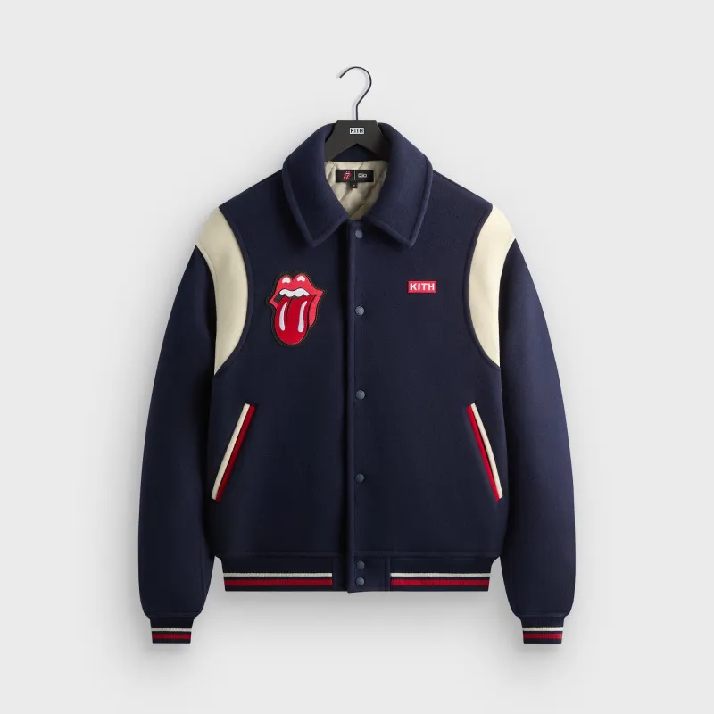 Kith for The Rolling Stones Wool Varsity Jacket - Nocturnal sold by Kith