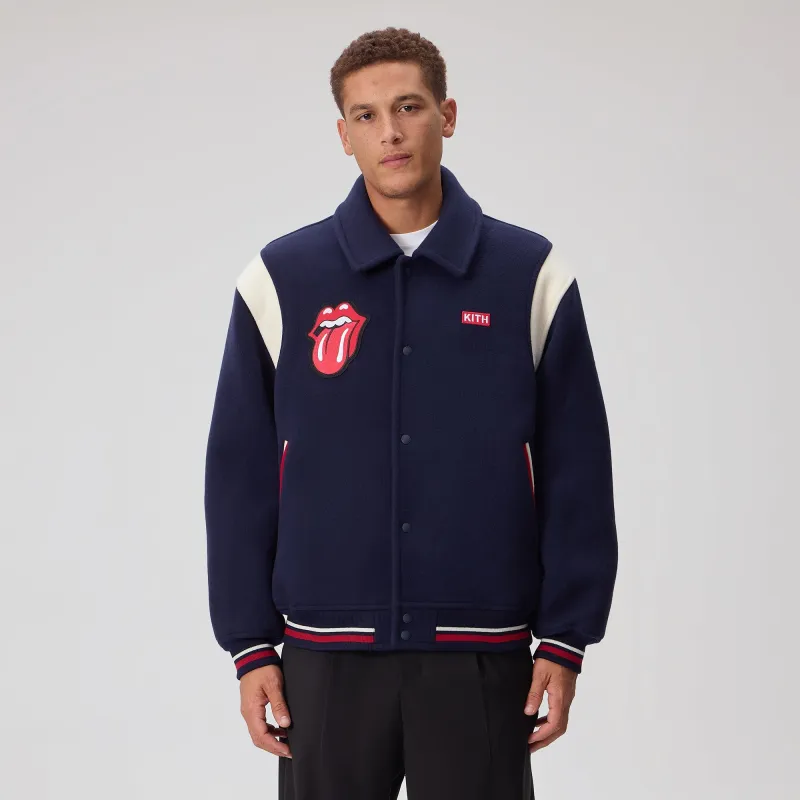 Kith for The Rolling Stones Wool Varsity Jacket - Nocturnal | Parallel
