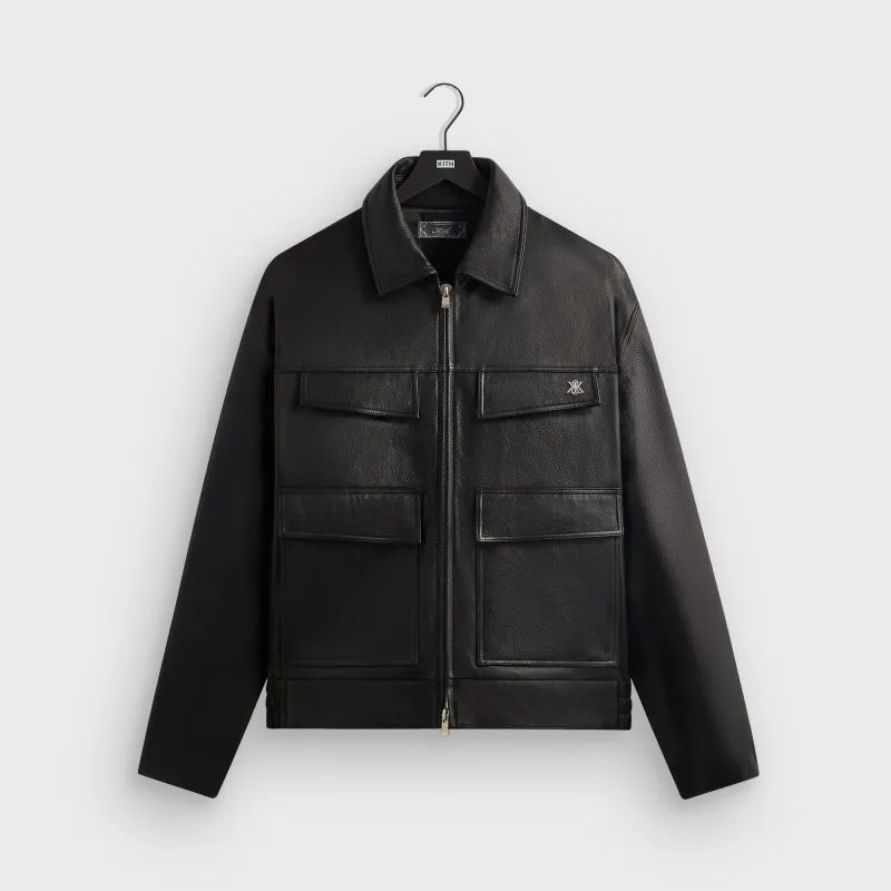 Kith Orion Leather Jacket - Black sold by Kith