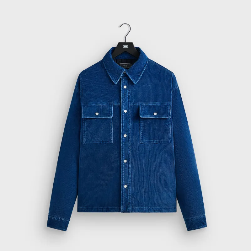 Kith Indigo Cord Vintage Apollo Shirt Jacket - Cyanotype sold by Kith