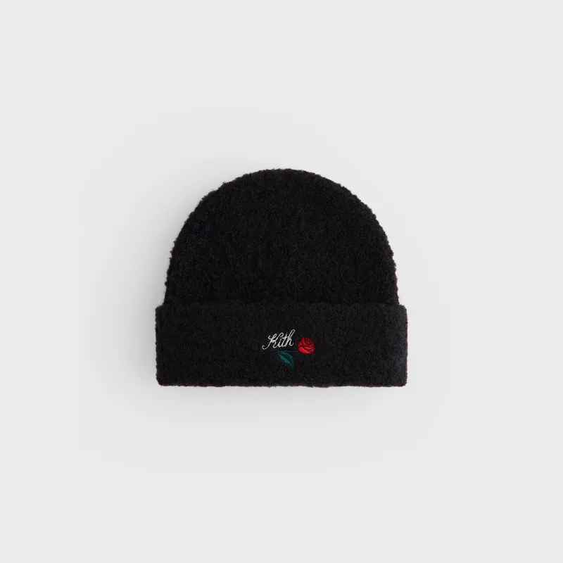 Kith Boucle Yarn Mia Beanie - Black sold by Kith