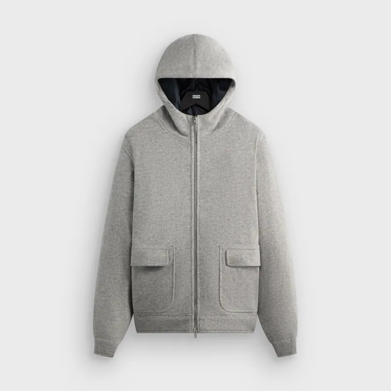 Kith Brushed Selfridge Zip Up Hoodie - Medium Heather Grey sold by Kith