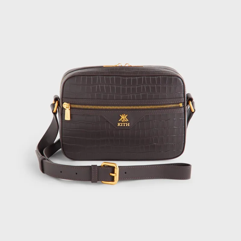Kith Croc Debossed Leather Camera Crossbody - Incognito sold by Kith