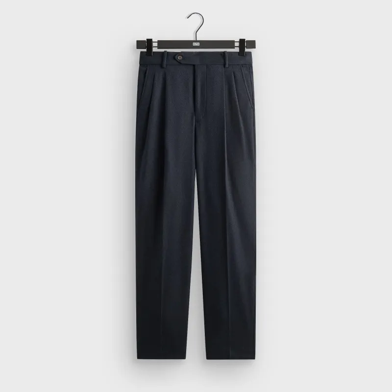 Kith Wool Twill Kylan Pleated Trouser - Nocturnal sold by Kith