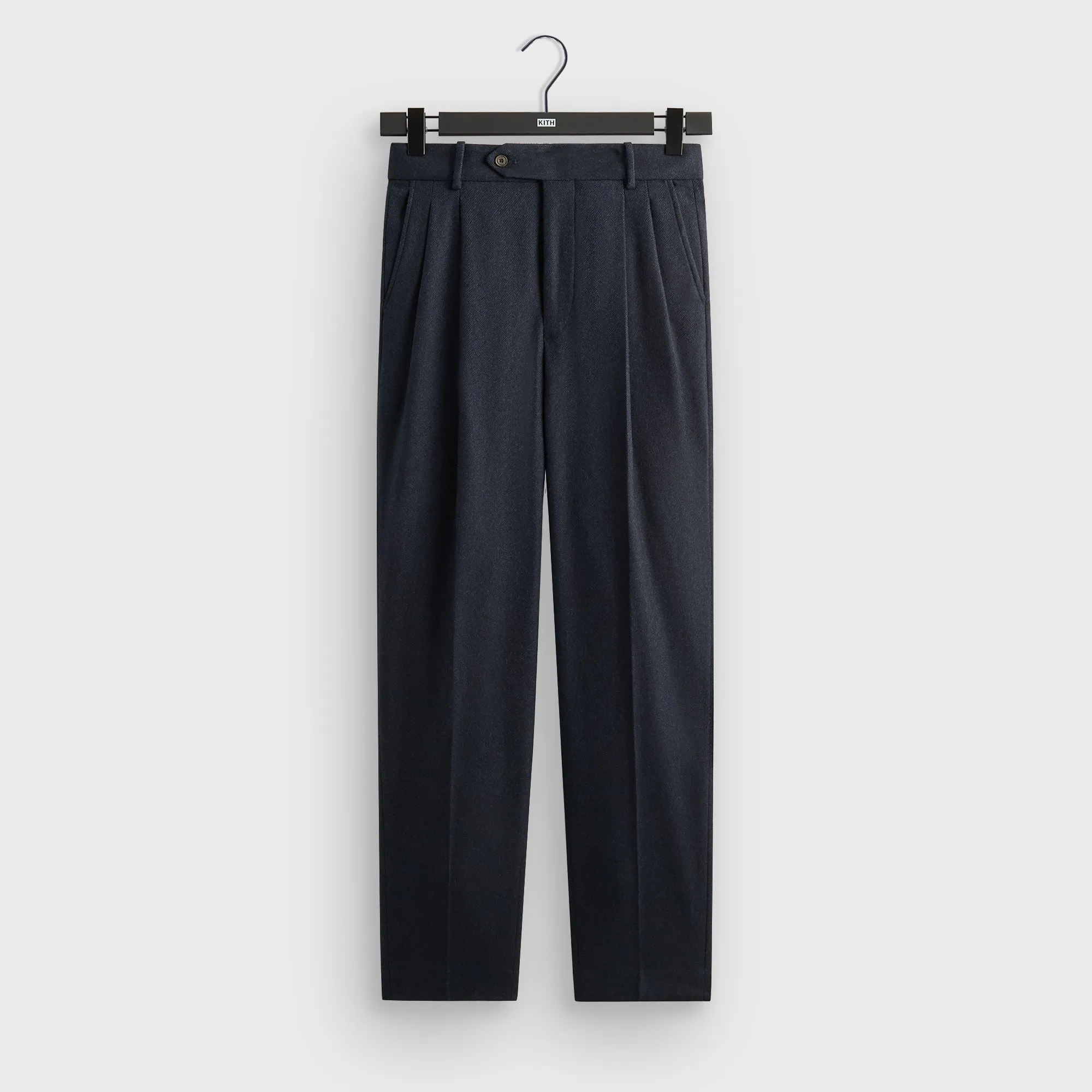 Kith Wool Twill Kylan Pleated Trouser - Nocturnal sold by Kith