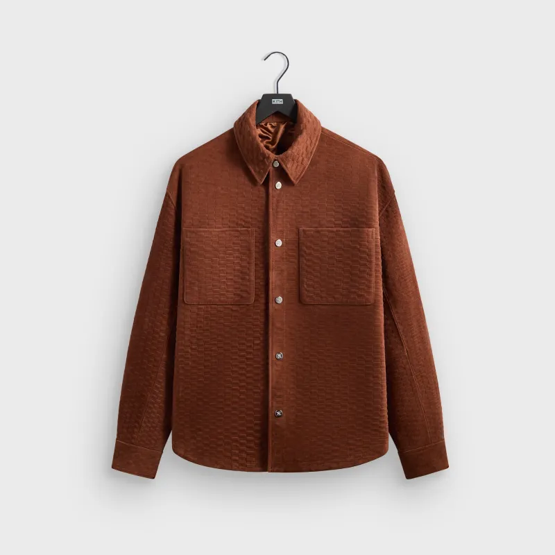 Kith Monogram Suede Apollo II Shirt - Walnut sold by Kith