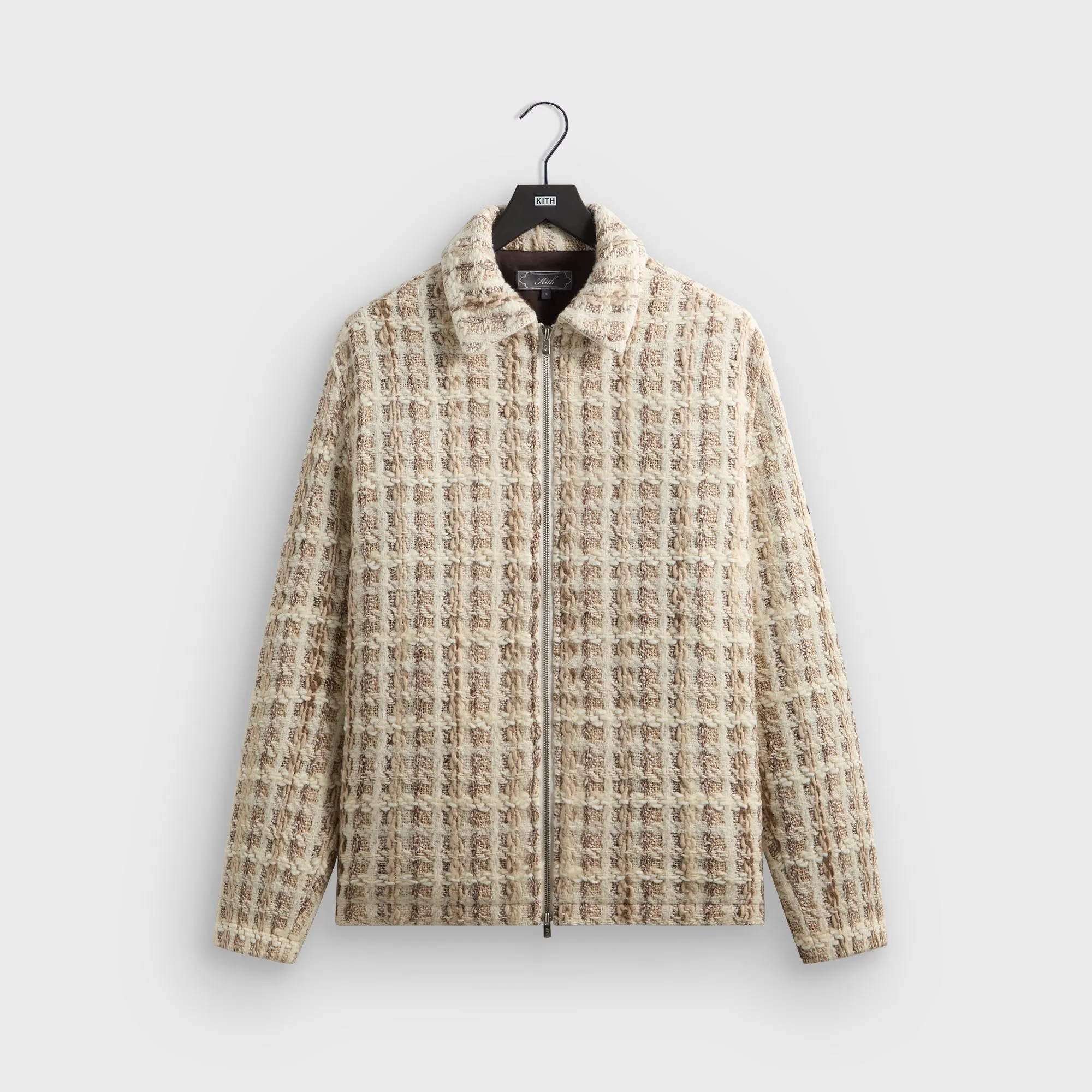 Kith Windowpane Tweed Coaches Jacket - Hallow sold by Kith
