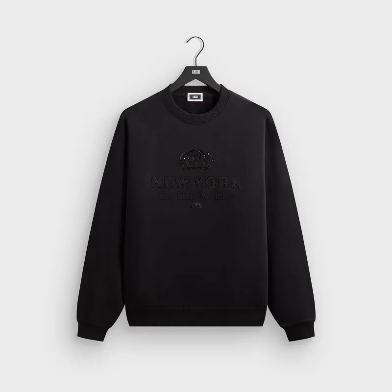 Kith New York To The World Crown Crewneck - Black sold by Kith