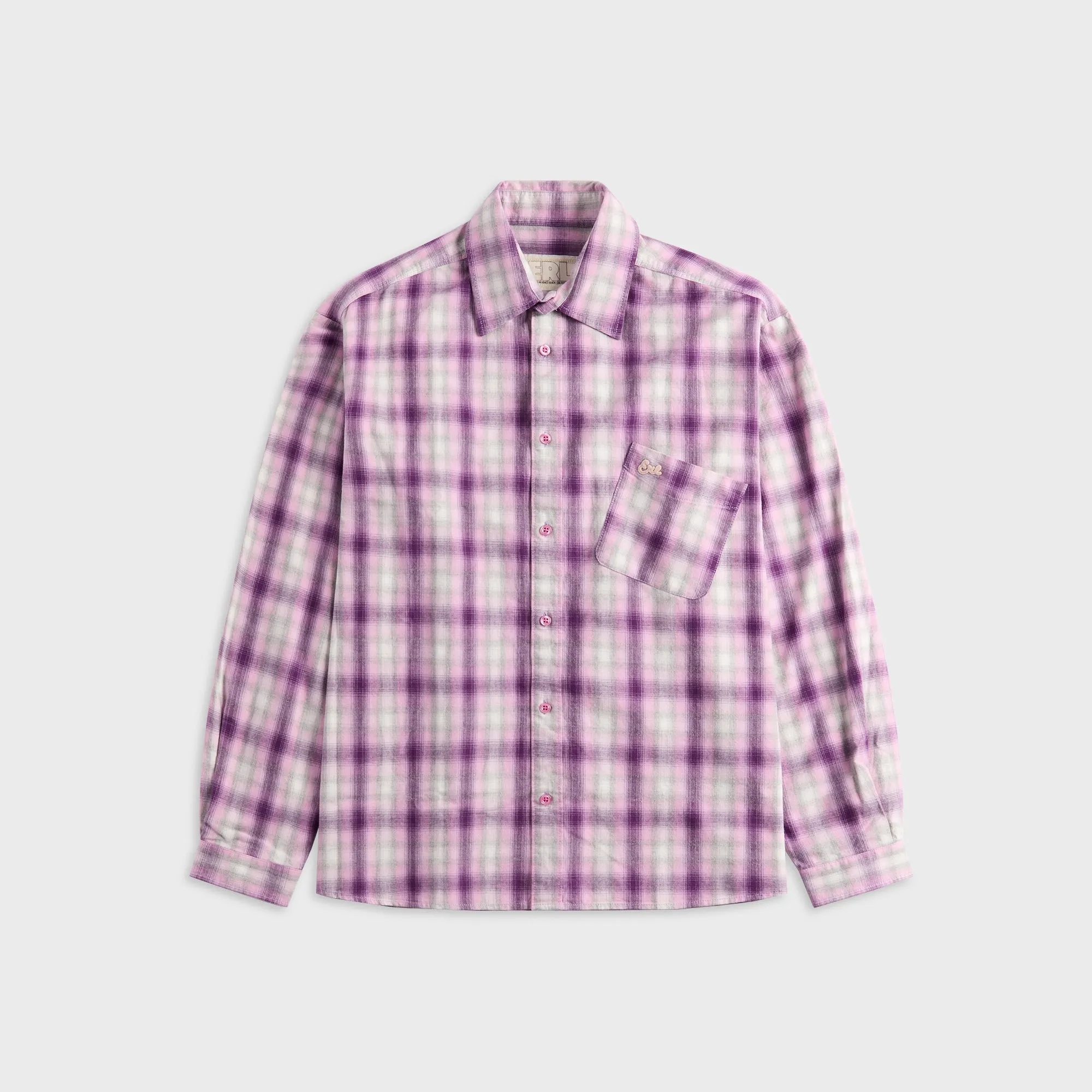 ERL Plaid Overshirt Woven - Purple sold by Kith
