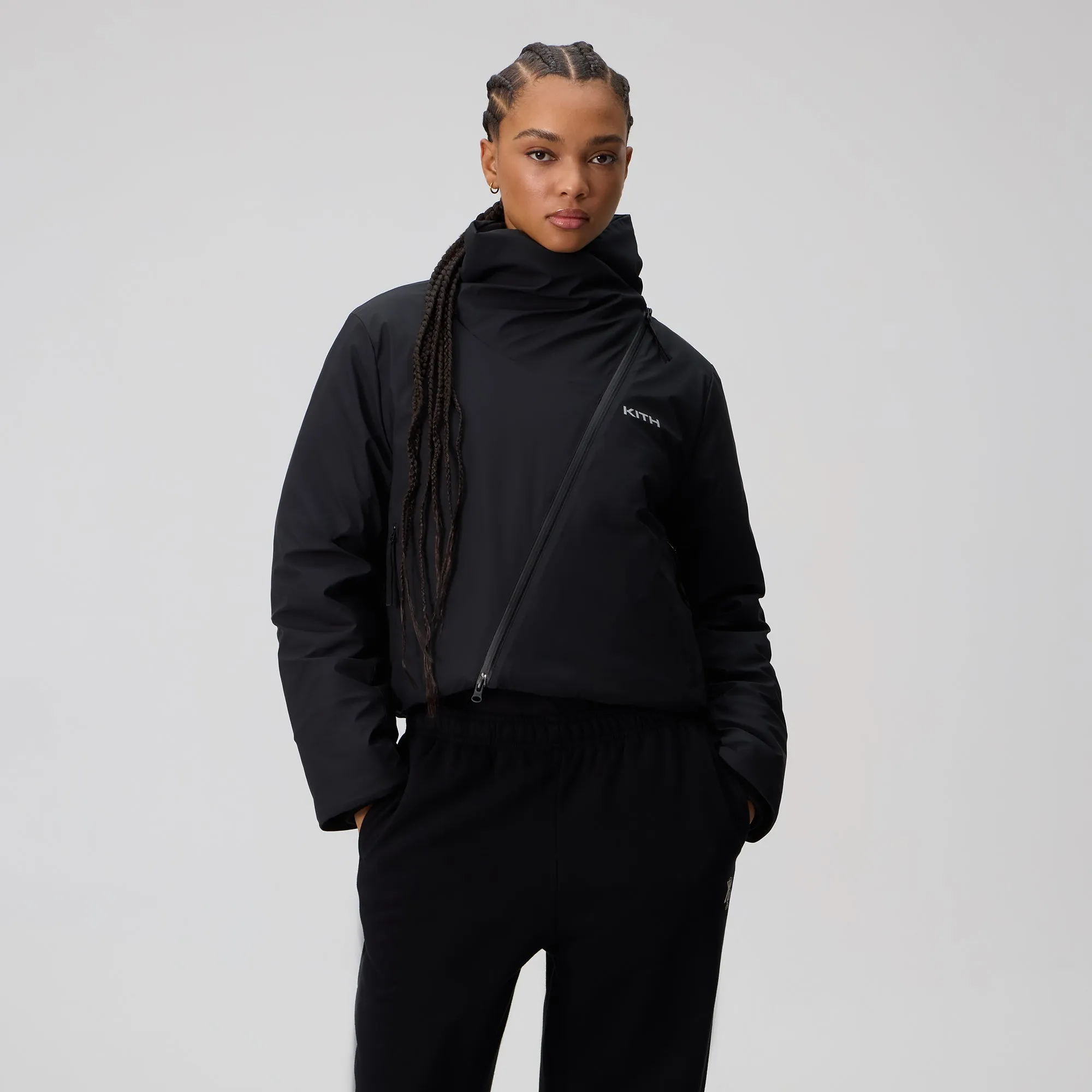 Kith Women Helia Asymmetrical Jacket - Black sold by Kith product image thumbnail 2