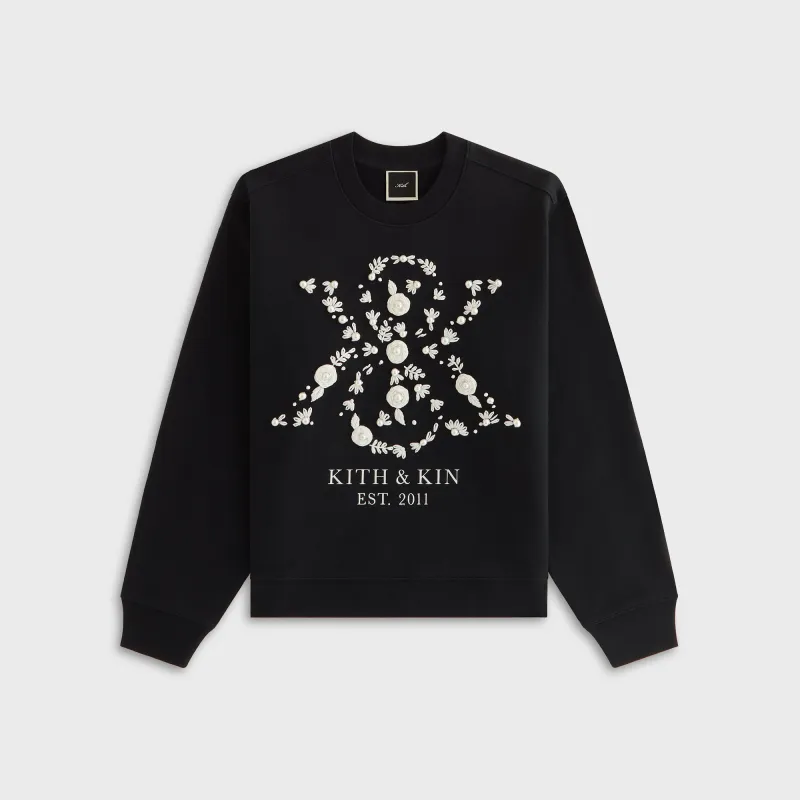 Kith Women Ashwin Pearl Crest Crewneck - Black sold by Kith