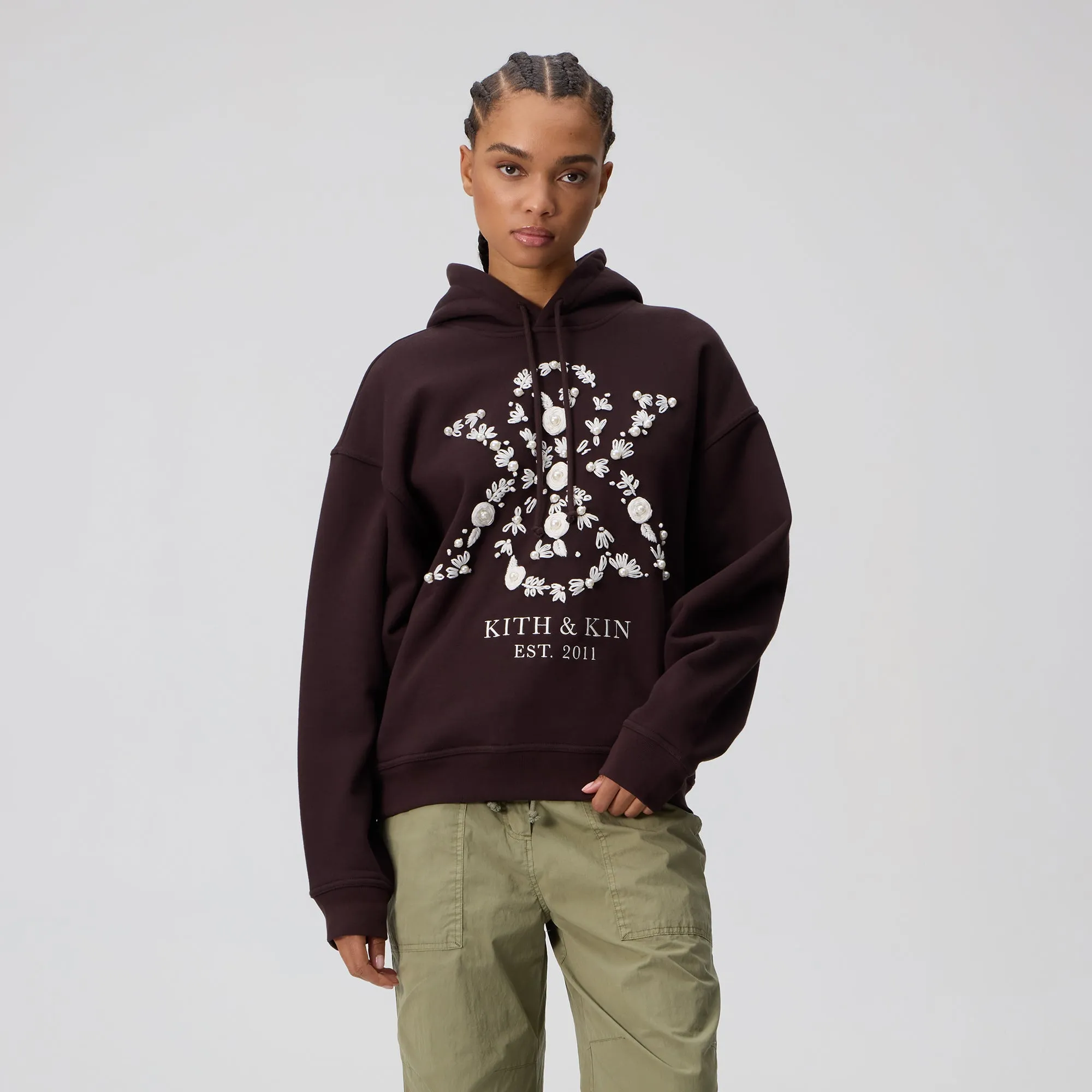 Kith Women Maverick Pearl Crest Hoodie - Incognito sold by Kith product image thumbnail 2