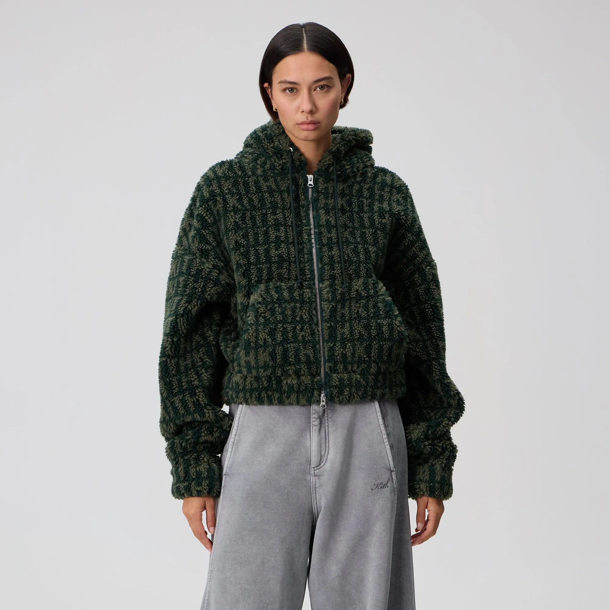 Kith Women Sylas Sherpa Monogram Zip Hoodie - Stadium sold by Kith product image thumbnail 2